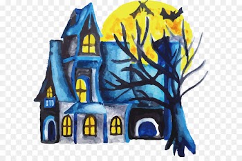 Adobe Illustrator Adobe Systems - Watercolor painted Halloween Castle 
