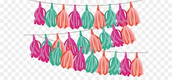 Adobe Illustrator - Color tassel decorative banners 