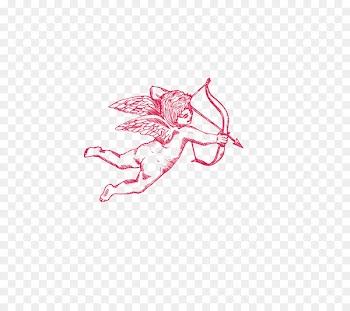 Adobe Illustrator Cupid Illustration - Archery Cupid painted red 