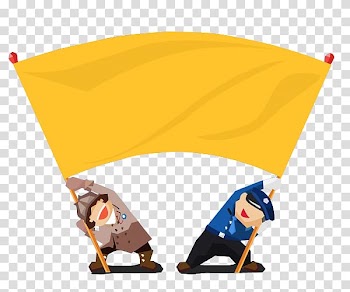 Adobe Illustrator, Detective police hold high the banner transparent background PNG clipart