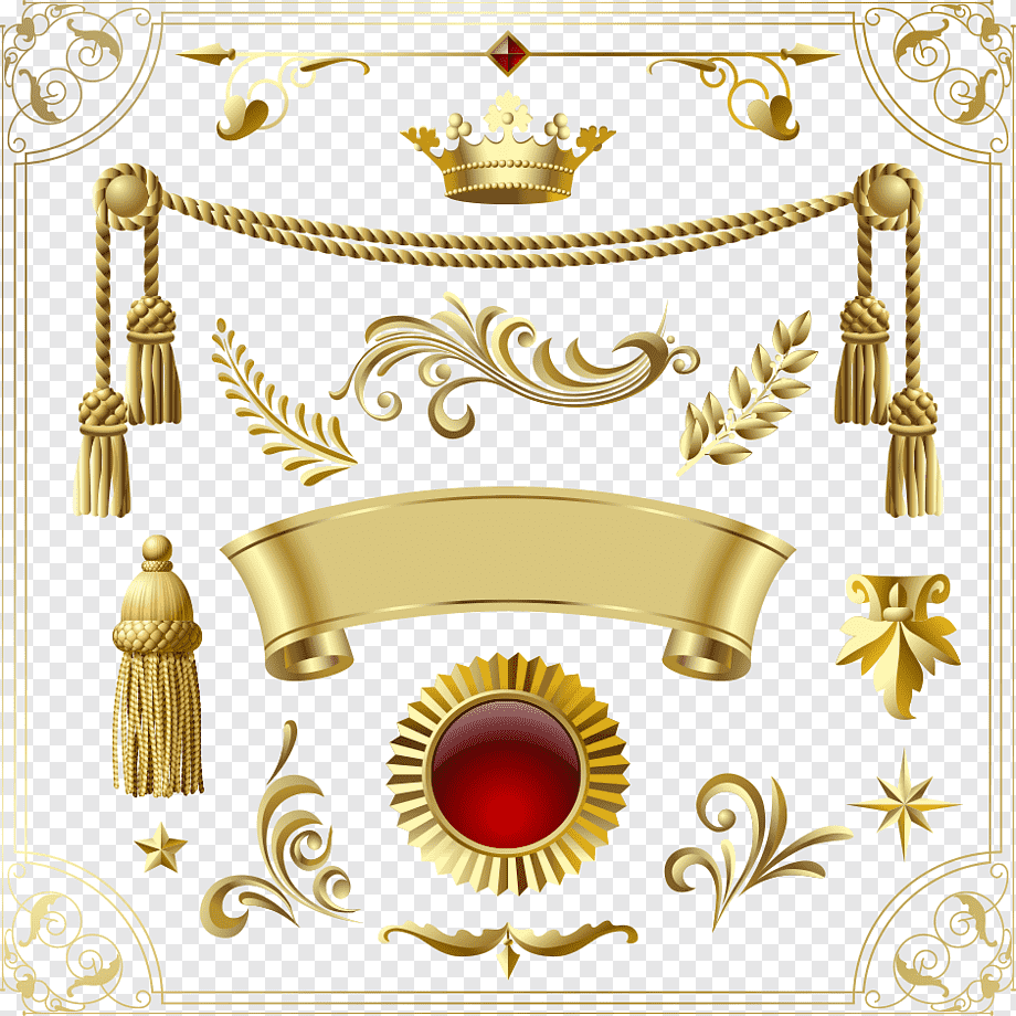Adobe Illustrator Icon, golden crown and banner, gold crown and wreath decor on blue surface, golden Frame, decor, happy Birthday Vector Images png