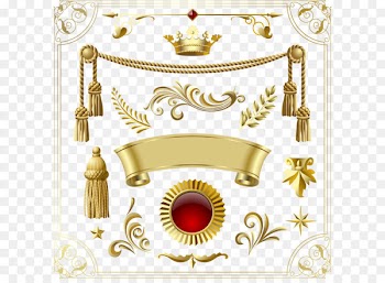Adobe Illustrator Icon - Vector golden crown and banner 