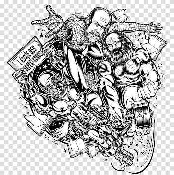 Adobe Illustrator Illustration, Black and white cool illustrations transparent background PNG clipart