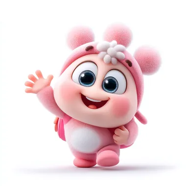 Adorable 3D Pink Character in Disney Style Adorable 3D Pink Character in Disney Style