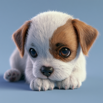 Adorable 3D Render of a Cute Puppy