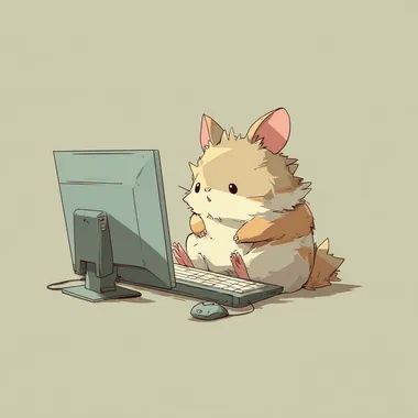 Adorable Animal Using Computer