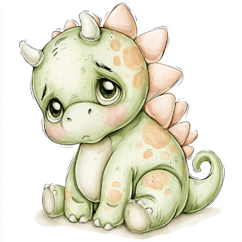 Adorable Baby Dinosaur Character