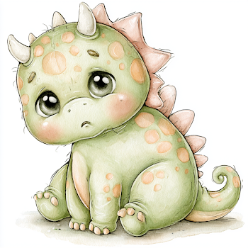 Adorable Baby Dinosaur Illustration