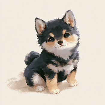 Adorable Black and Tan Shiba Inu Puppy