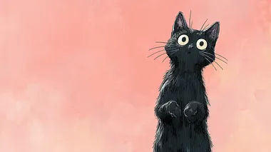 Adorable Black Cat with Big Anime Eyes Adorable Black Cat with Big Anime Eyes