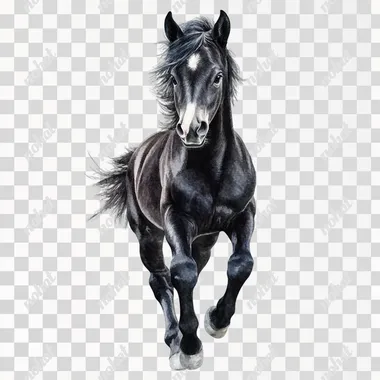 Adorable Black Friesian Foal - Watercolor Clipart Adorable Black Friesian Foal - Watercolor Clipart