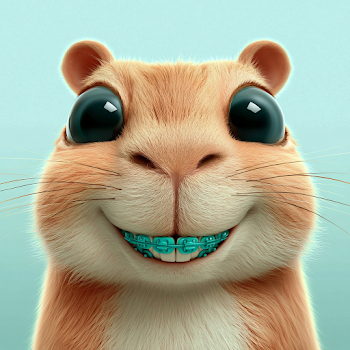Adorable Capybara-Like Rodent with Braces