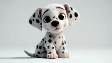 Adorable Cartoon Baby Dalmatian Puppy in 3D Adorable Cartoon Baby Dalmatian Puppy in 3D