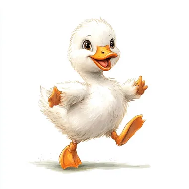 Adorable Cartoon Baby Geese Walking Adorable Cartoon Baby Geese Walking