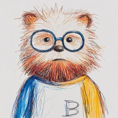 Adorable Cartoon Bear with Glasses Adorable Cartoon Bear with Glasses
