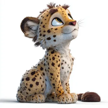Adorable Cartoon Cheetah Character in Disney Style Adorable Cartoon Cheetah Character in Disney Style