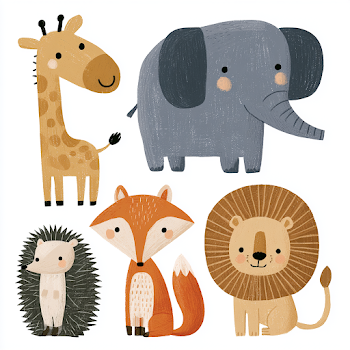 Adorable Cartoon Wild Animals Stickers