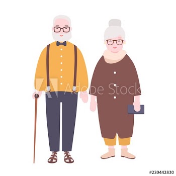Adorable elderly married couple