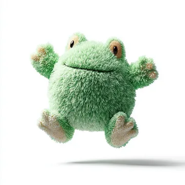 Adorable Fluffy Green Plush Frog Adorable Fluffy Green Plush Frog