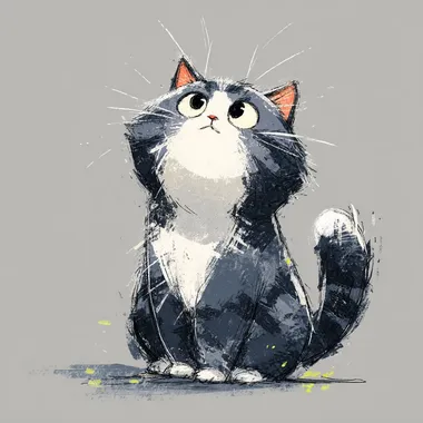 Adorable Gray and White Cat