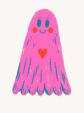 Adorable Halloween Ghost Illustration