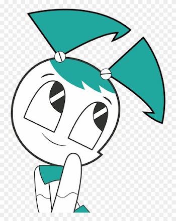 Adorable Jenny - Vector - Blue Robot Girl Cartoon