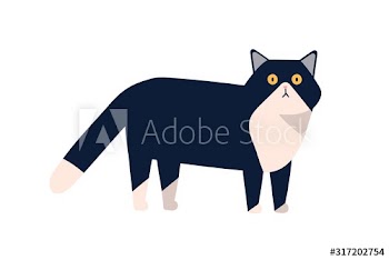 Adorable mammal domestic animal vector flat illustration