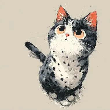 Adorable Spotted Cat Looking Up