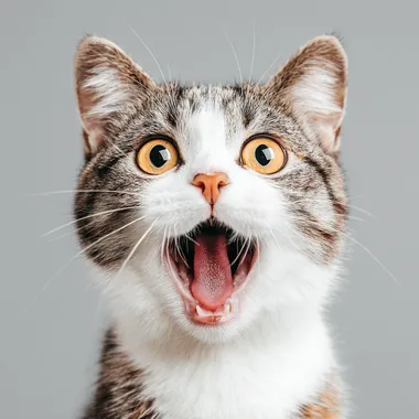Adorable Surprise: Playful Cat Expression Adorable Surprise: Playful Cat Expression