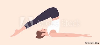 Adorable woman in Halasana position or Plough Pose