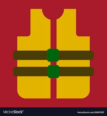 Adult life vest jacket flat design vector image