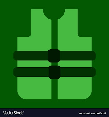 Adult life vest jacket flat design vector image