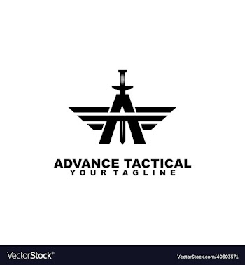 advance tactical initial a logo design