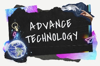 Advance technology word typography, neon | Free PSD - rawpixel