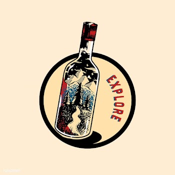 Adventure glass bottle | Free stock vector - 560564