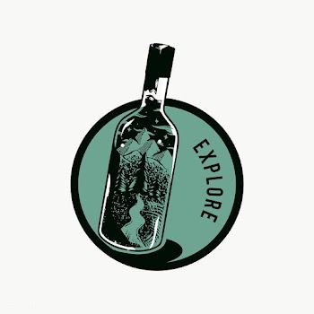 Adventure glass bottle | Free stock vector - 560578