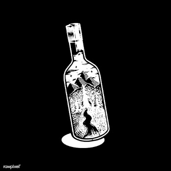 Adventure glass bottle | Free stock vector - 560579