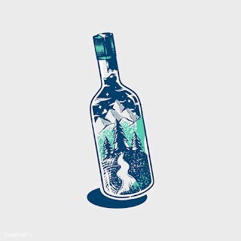 Adventure glass bottle | Free stock vector - 560585