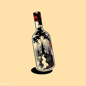 Adventure glass bottle | Free stock vector - 560590