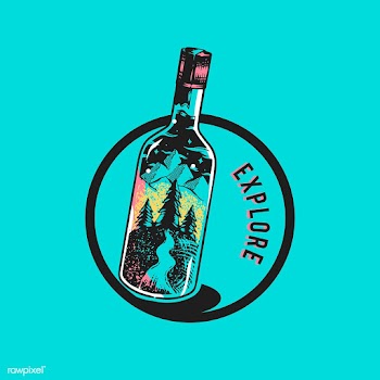 Adventure glass bottle | Free stock vector - 560614