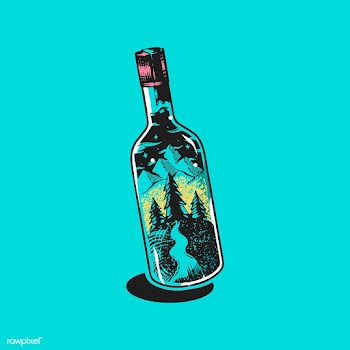 Adventure glass bottle | Free stock vector - 560621