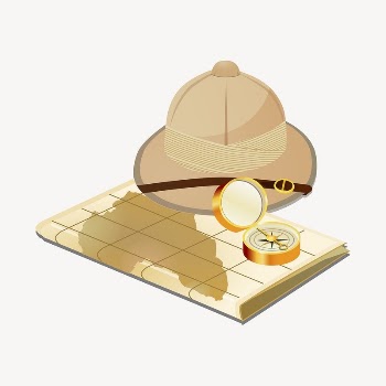 Adventure kit clipart, map, compass, | Free Photo - rawpixel