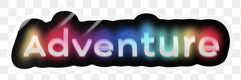 Adventure png word sticker, neon | Free PNG - rawpixel