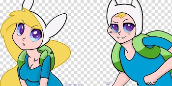 Adventure Time Anime Style-Finn And Fionna transparent background PNG clipart