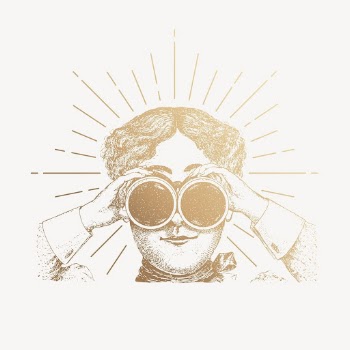 Adventurer using binoculars drawing, vintage | Free PSD Illustration - rawpixel