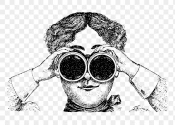 Adventurer using binoculars png clipart, | Free PNG Illustration - rawpixel