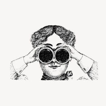 Adventurer using binoculars, vintage illustration | Free Vector Illustration - rawpixel
