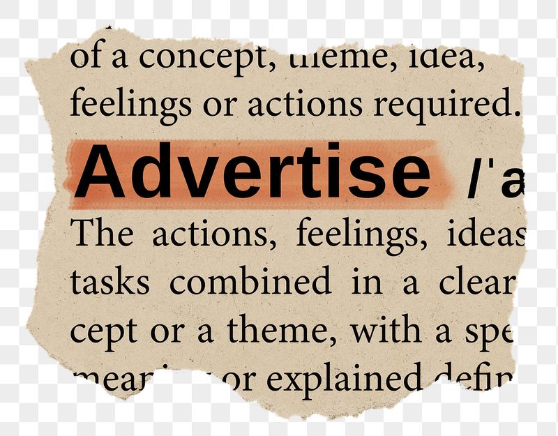 Advertise png word sticker, torn | Free PNG - rawpixel