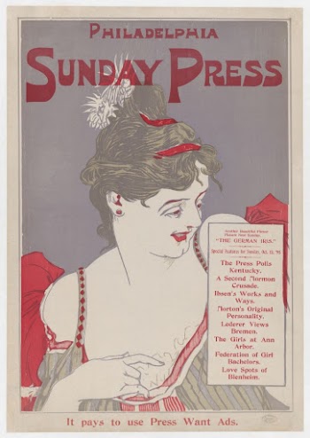 Advertisement for Philadelphia Sunday Press: | Free Photo - rawpixel