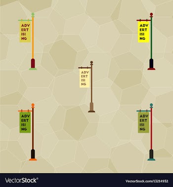 Advertising billboard on old style street lamppost vector image